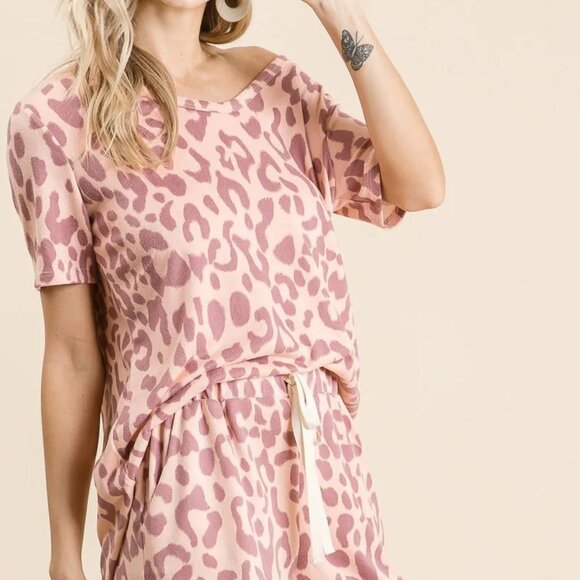 BiBi Leopard Shorts with Twill Tape Drawstring - Picture 10 of 11